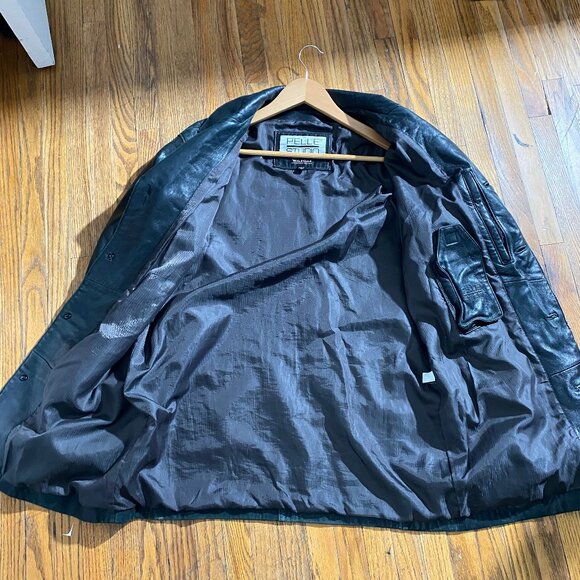 Vintage Oversized Slouchy Leather Blazer Jacket Coat - Picture 7 of 9